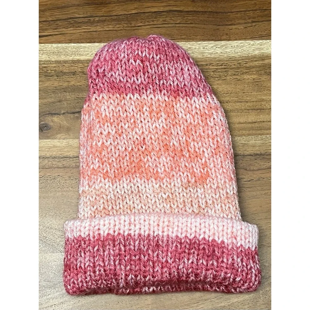 Handmade Pink Ombré Beanie Hat